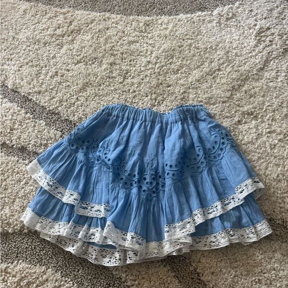 LOVESHACKFANCY mini Briella Ruffled Broderie mini skirt - Picture 3 of 4